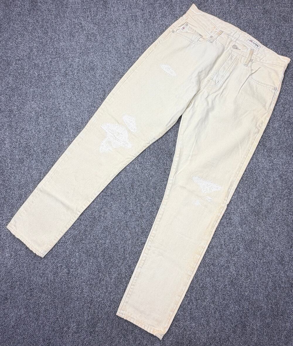 AG Adriano Goldschmied Pollock Jeans Mens 32x32 NWT Cream Vintage Distressed